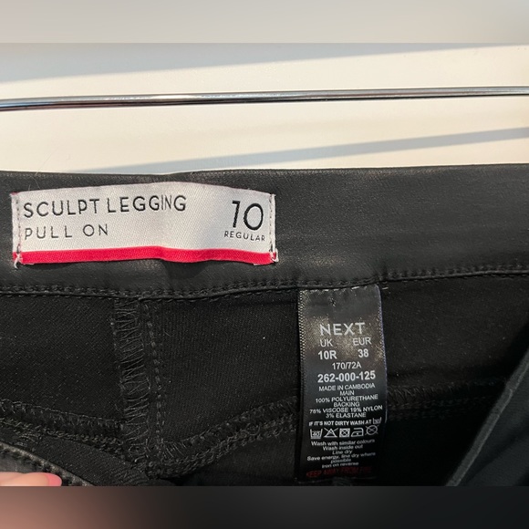 Next Leather-Look Leggings. UK size 10 - Picture 3 of 5